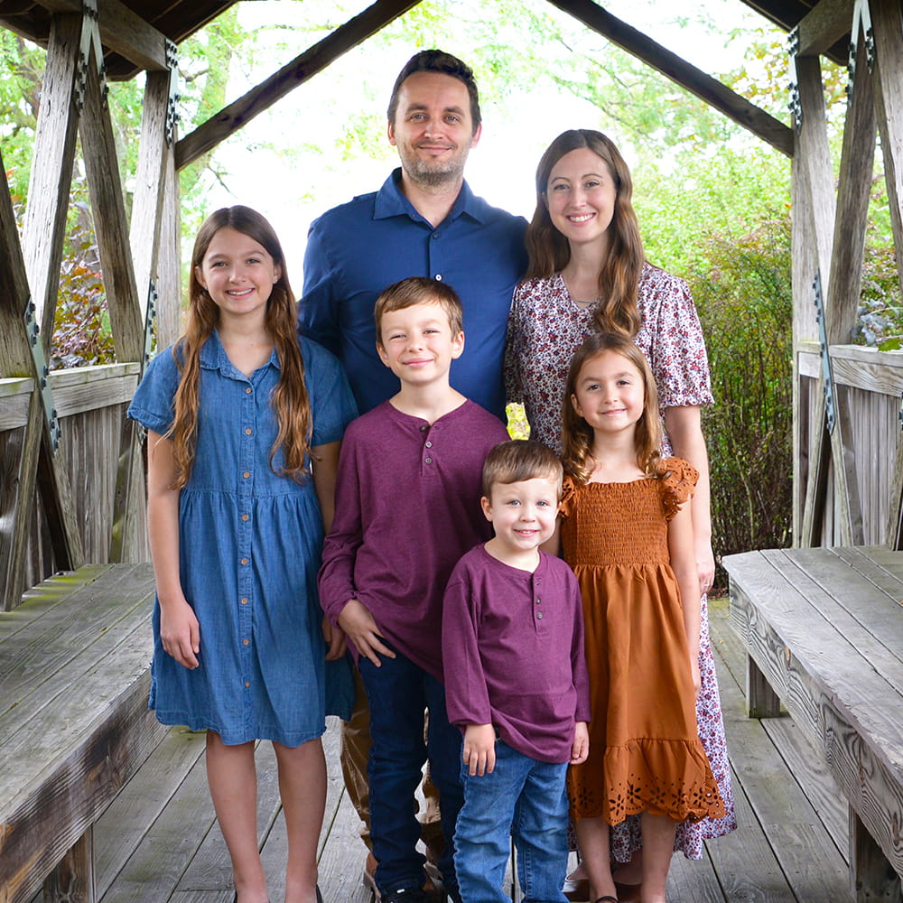 The Garwood family — Rachel, David, and their children